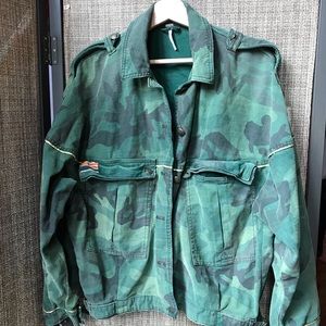 Free People Slouchy Military Jacket - Camo